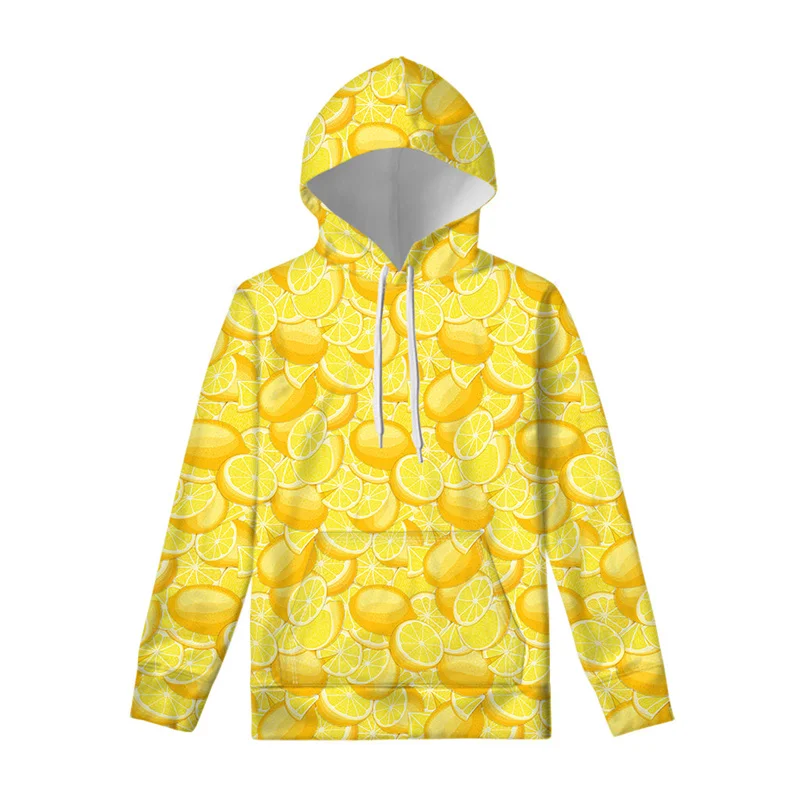 Baju Pria Hoodie gambar Lemon 3D, baju Hoodie pria, Hoodie lengan panjang, Hoodie Pullover lengan panjang, baju atasan kasual jalanan