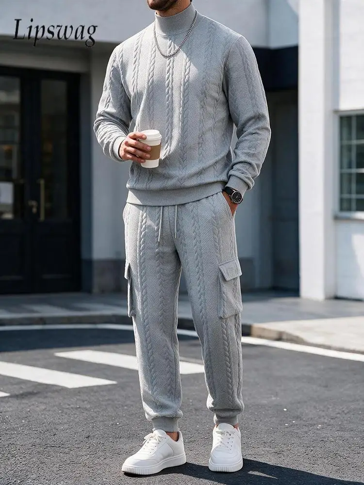 ensemble-deux-pieces-decontracte-pour-hommes-style-vintage-col-montant-manches-longues-et-pantalon-tenues-d'automne-pour-hommes-ensembles-de-couleur-unie-pour-l'exterieur