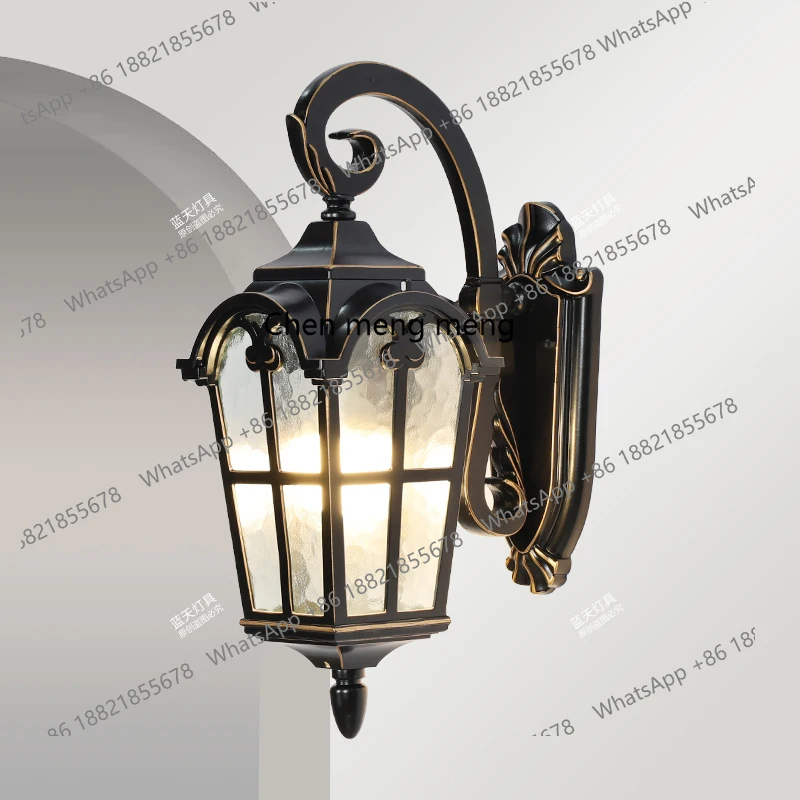 Outdoor waterproof garden light American retro villa balcony aisle Roman pillar door head wall lamp