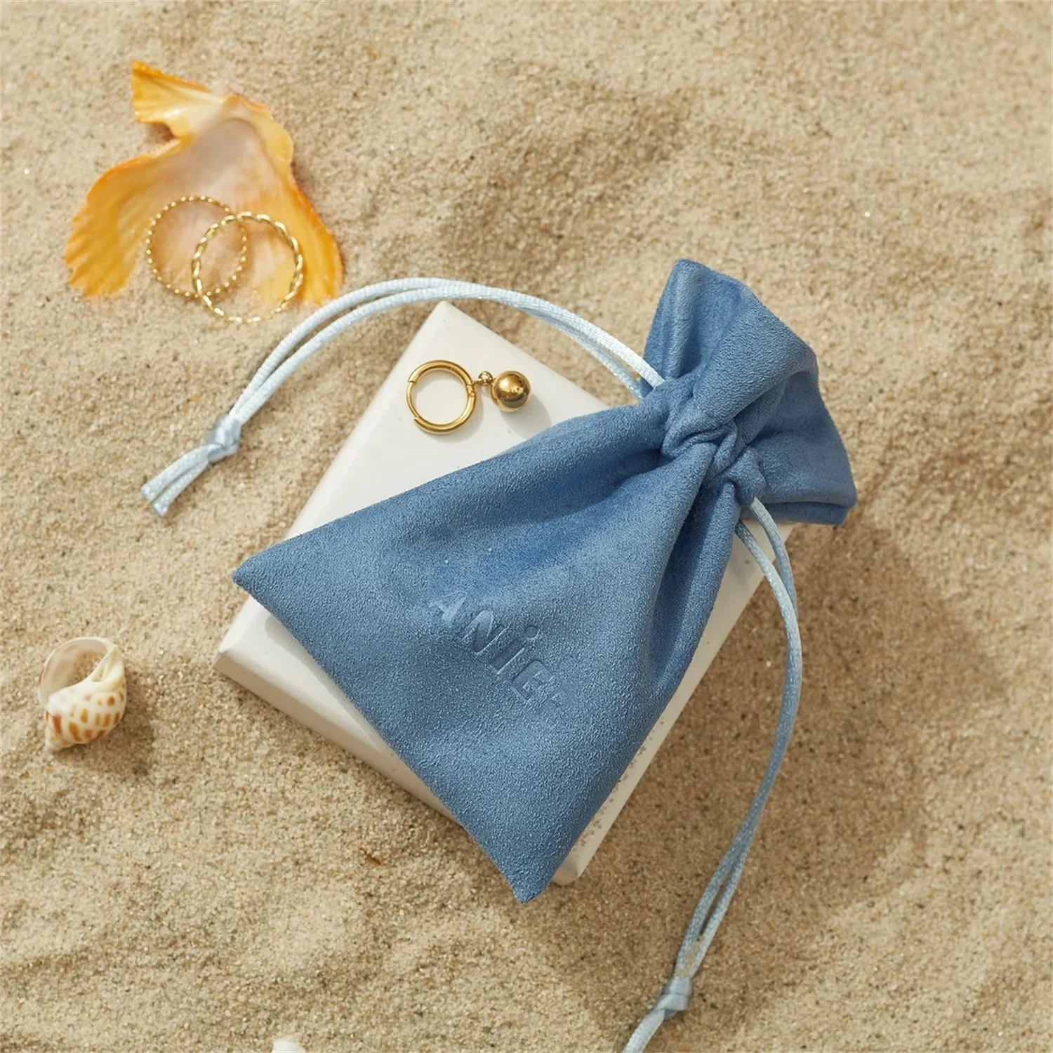 

50pcs customized velvet jewerly pouch with logo,blue pouch,drawstring pouch with deboss logo jewelry packaging free shipping