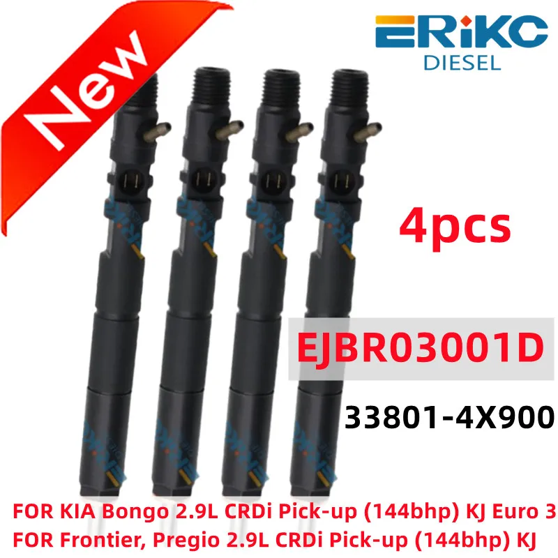 

4шт EJBR03001D 338014 X900 Дизельная топливная форсунка Common Rail 33801-4X900 для Delphi KIA Frontier Bongo 2,9 л CRDi Euro 3