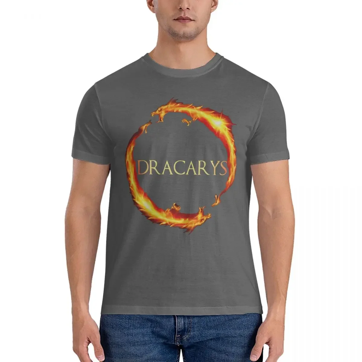 2024 Game of T-Thrones 100% Cotton Clothes Fashion Short Sleeve Round Neck Tee Shirt Printed T-Shirts Men D-Dracarys T Shirts