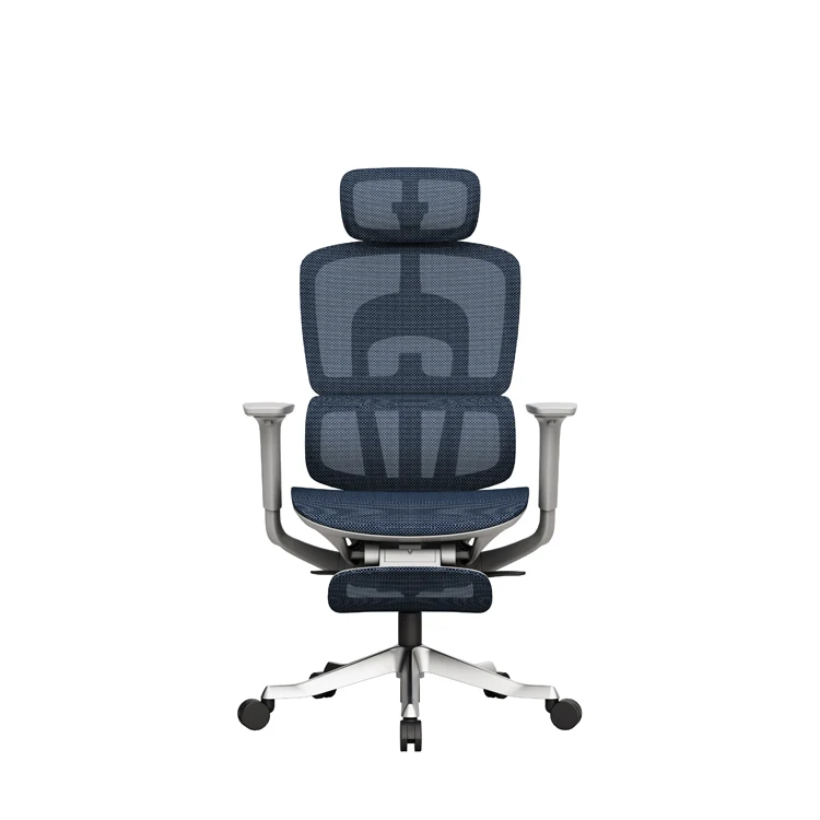 كرسي شبكي حديث عالي الجودة بتصميم مريح مع مسند رأس قابل للتعديل أو كرسي رفع من القماش التنفيذي