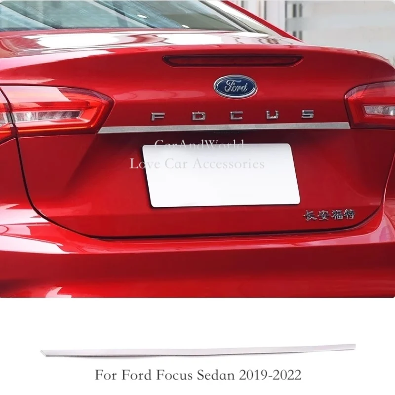 For Ford Focus Classic MK2 MK3 2009-2015-2022 Rear Trunks Strips Tail Gate Door Trims Cover Stainless Decorative Car Accessory