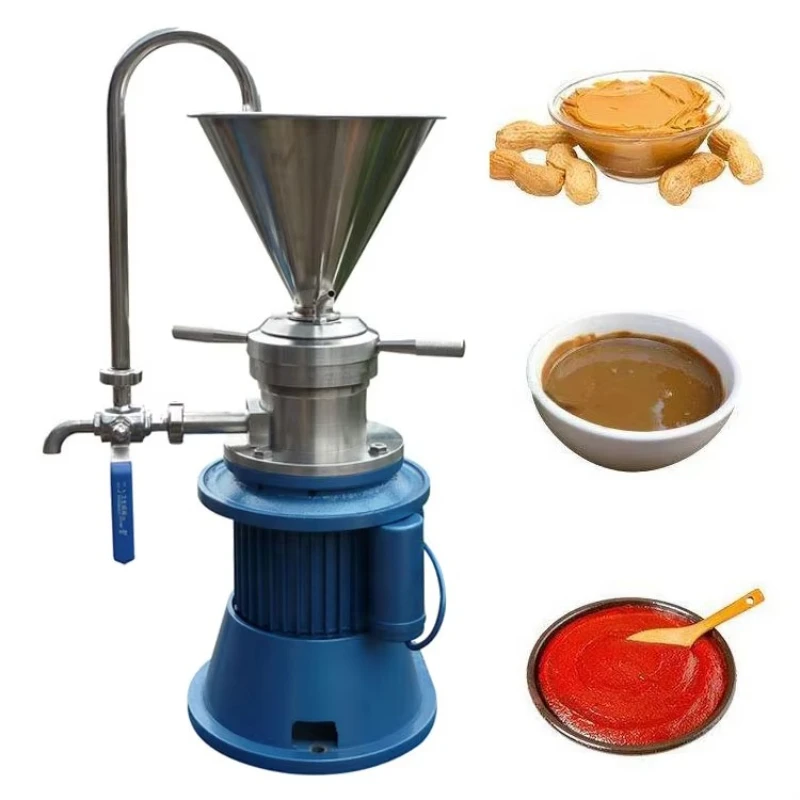 Molinillo de harina de anacardo y cacao, molienda coloidal Industrial de acero inoxidable, mantequilla de maní, aplicación de molinillo de bomba eléctrica