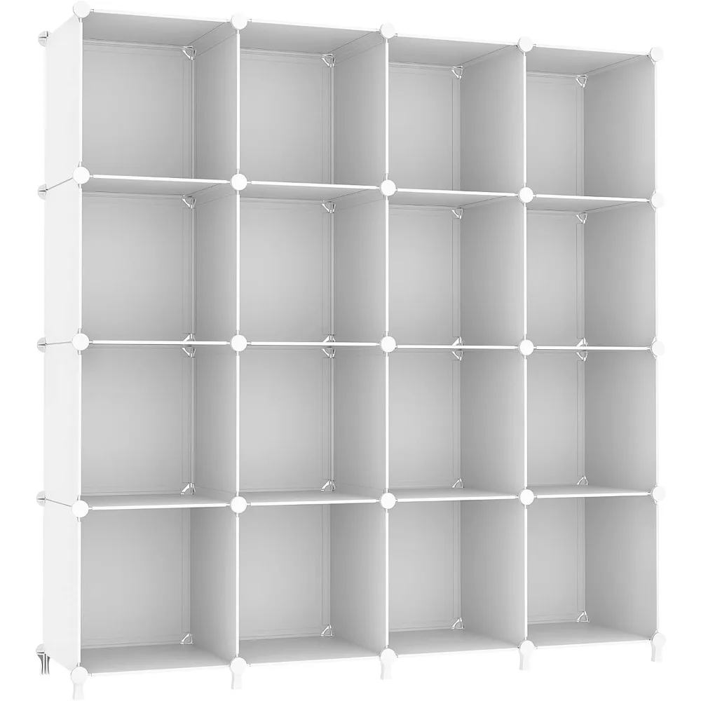 

Cube Storage Organizer, 16 Cube Closet Organizer, Stackable Storage Cube Shelves, DIY Portable Closet Clothes Organizer Shelvin