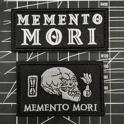 MEMENTO MORI Remember You Will Die Death Warning Embroidered Hook&Loop Patches Tactical Morale Badge Backpack Sticker