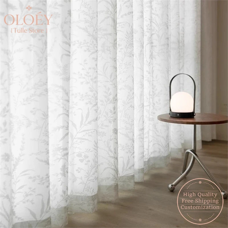 

Modern French Romantic Tulle Curtains Mirror White Sheer Panels for Bedroom Balcony Living Room Kitchen Minimalist Elegant Drape