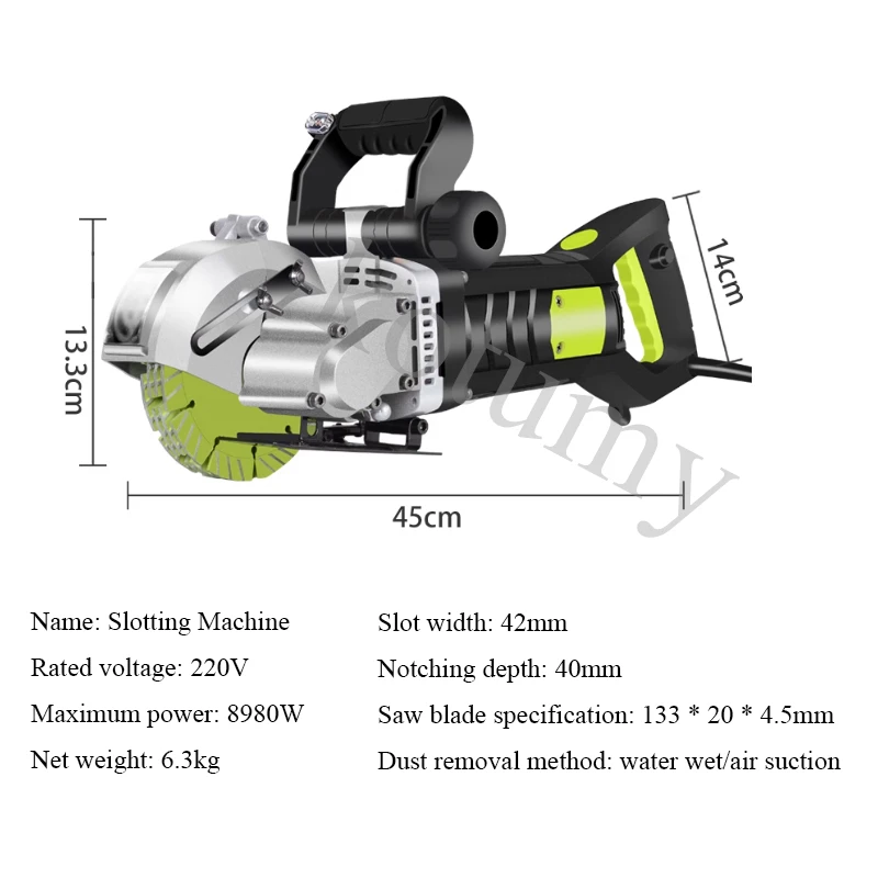 Electric Wall Chaser One-time Forming Dust-free Hydropower Engineering Installation Wall Surface Concrete Cutting Machine