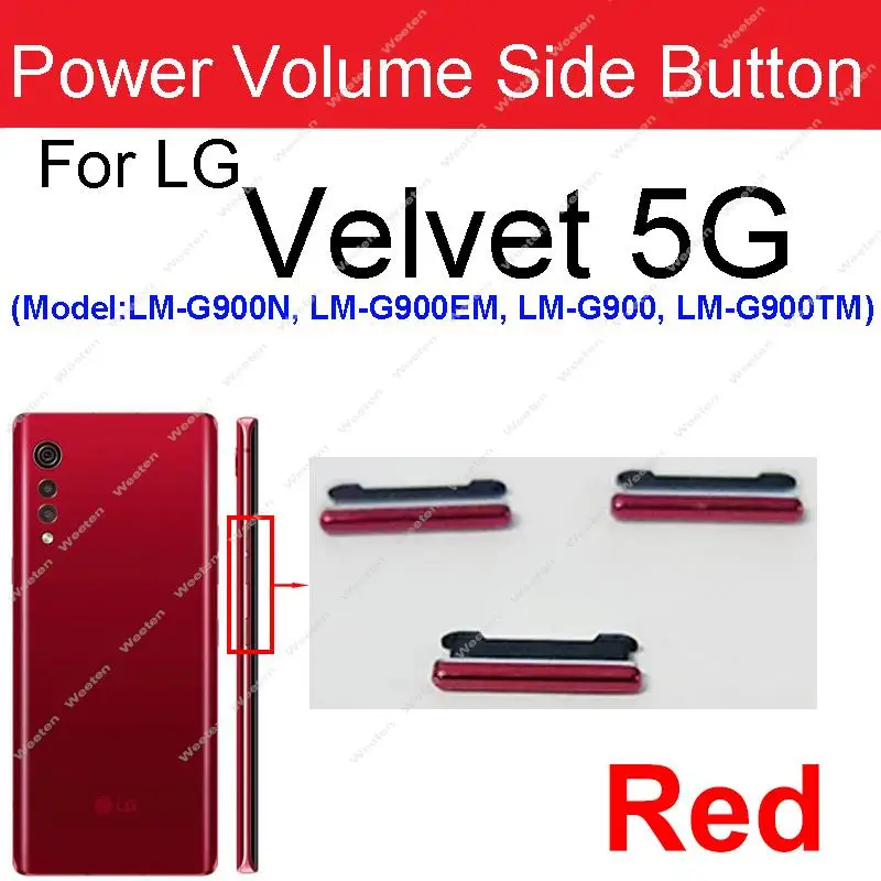 Power Volume Side Buttons For LG Velvet Velvet 5G Volume Power Small Side Keys Repair Parts