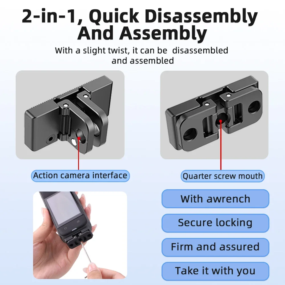 Flymile Quick Release Mount for Insta360 X4 with Mount 1/4