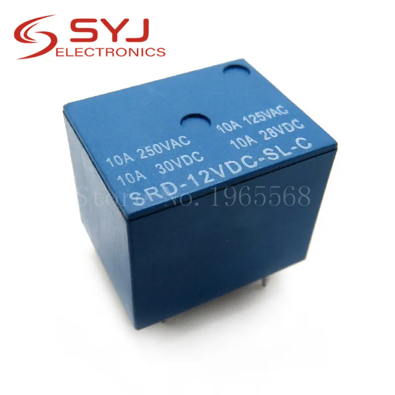 Lote de 5 unidades de SRD-12VDC-SL-C, PCB de 5 pines, 12V CC, Rela de alimentación en Stock, T73-12V