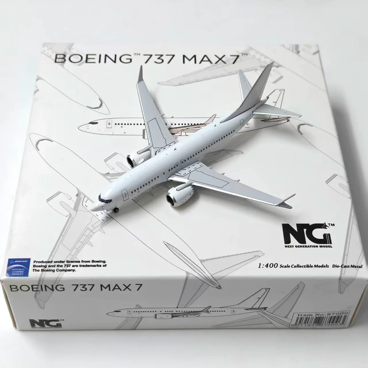 Литой под давлением масштаб 1/400 NG 737 MAX7, модель самолета из белого сплава, Коллекционная игрушка, подарок, сувенир, украшение для дисплея