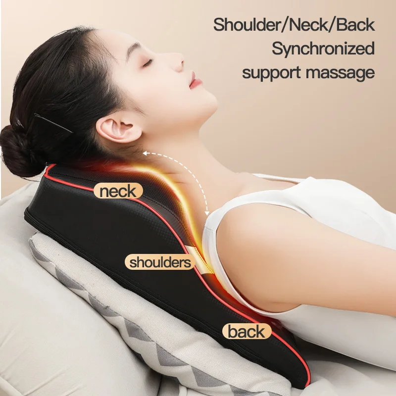 Electric Back and Neck Massager Car Back Pillow with Heating Vibrating Massage Device Foot Massage Body Massager