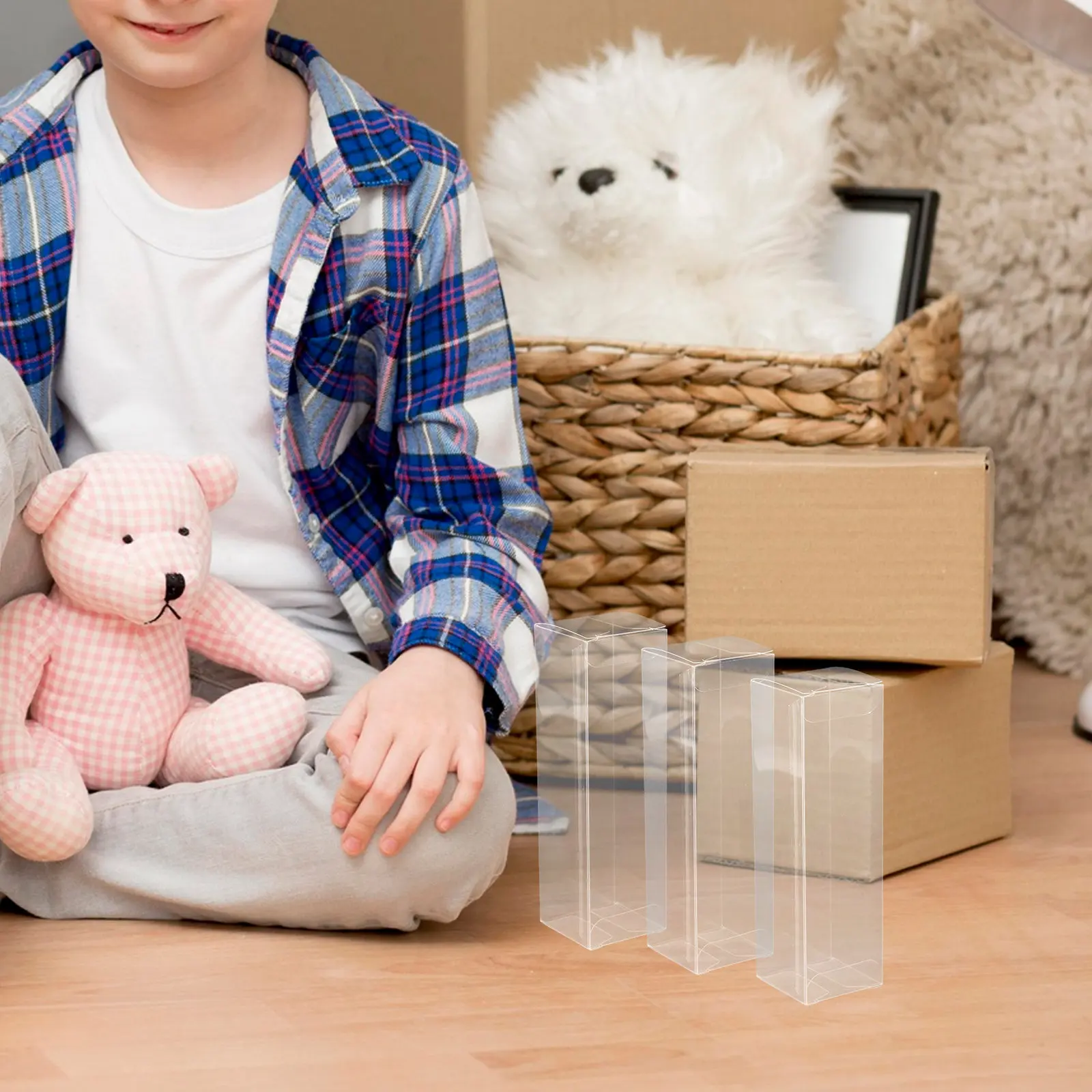 

20 шт. прозрачных жестких пластиковых демонстрационных коробок для фигурок 5 дюймов, складные прозрачные витрины для моделей, для дома