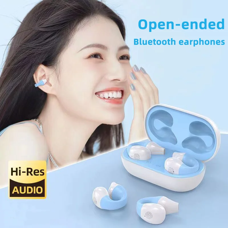 

Ear Clip Bluetooth Earphone Open Style Compatible Glasses Comfortable Wear Power Display Listen Music Sport Phone Call Headset