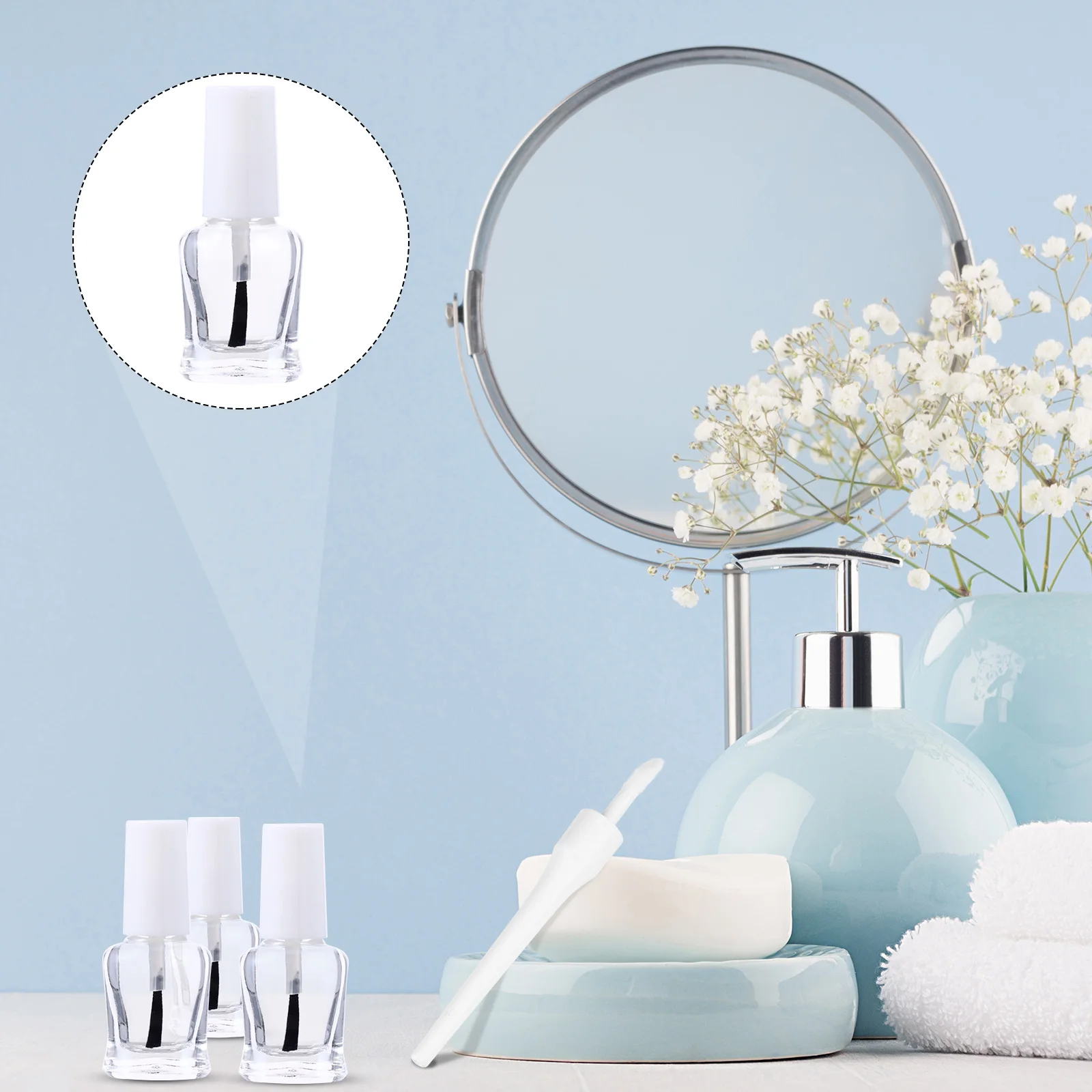 20 個空のマニキュアガラスボトル 5 ミリリットルトラベルサイズ詰め替え容器マニキュア愛好家のための透明なサブパッケージ