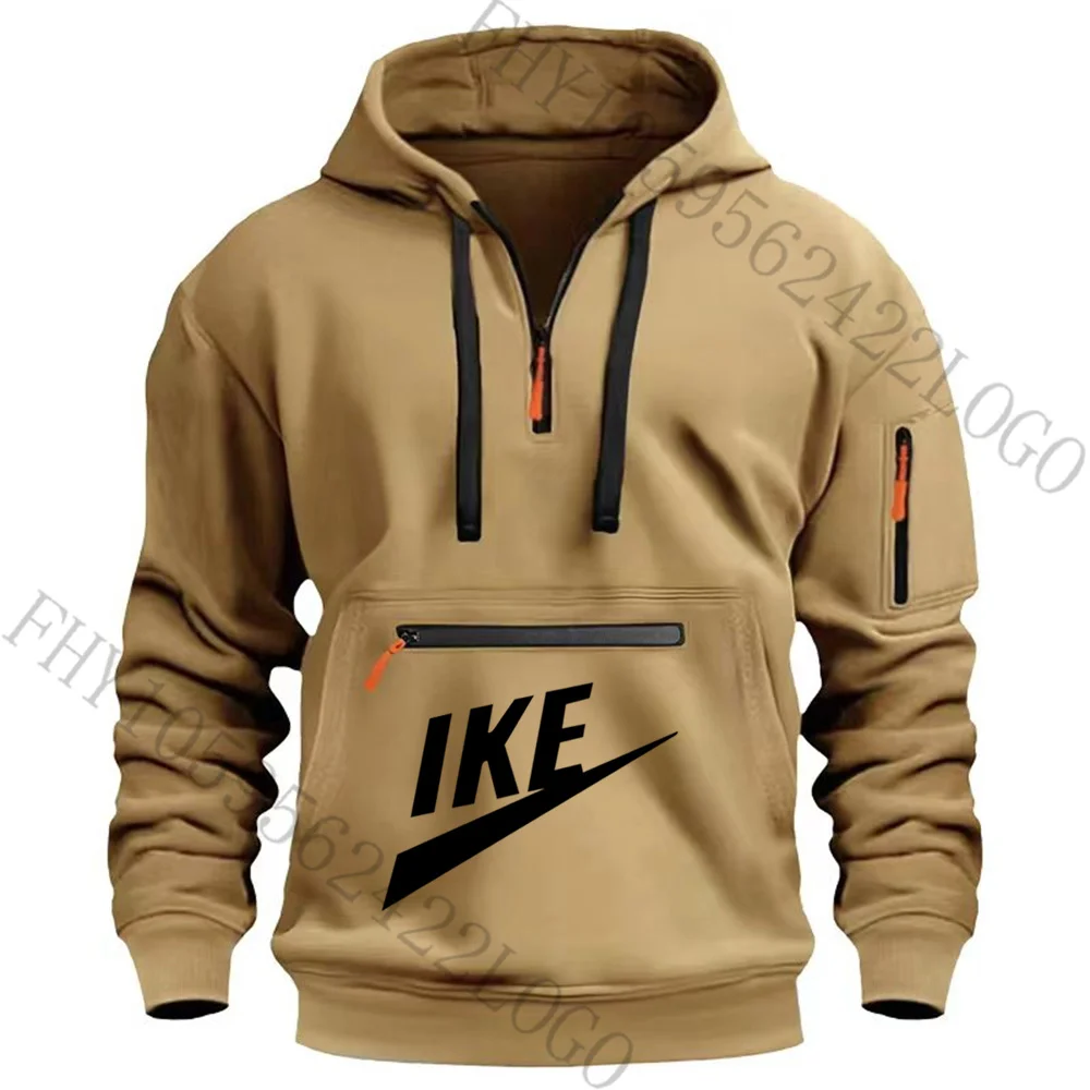 Men's autumn and winter fashion casual hoodie outdoor fitness long sleeve hoodie design multi-zipper high quality sweatshirt