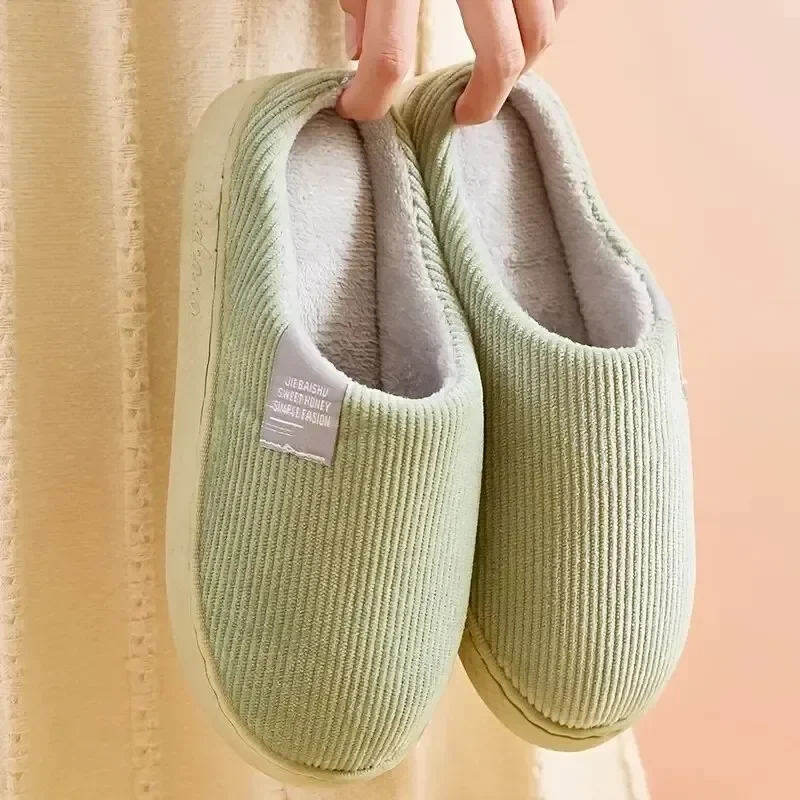 Women\'s Men\'s Thick Soft Bottom Home Slippers Household Plush Slippers Anti-slip Thermal Slippers Indoor Winter