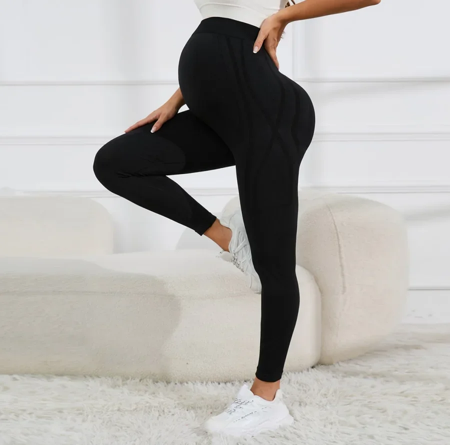 

Women's Maternity Leggings Over The Belly Full Length Pregnancy Yoga Pants Active Wear Workout Leggings