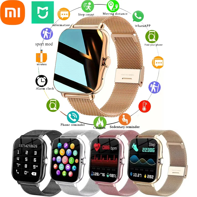 

Смарт-часы Xiaomi MIJIA, 2,01 дюйма, HD-дисплей, отвес, уведомление о вызове, предварительный просмотр, спортивные режимы, сделай сам, циферблат, прогноз погоды для мужчин и женщин