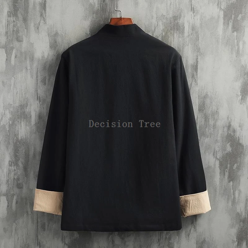 2025 the eight diagrams embroideried wushu top retro literature art chinese tunic suit elegant casual versatile thicken coat
