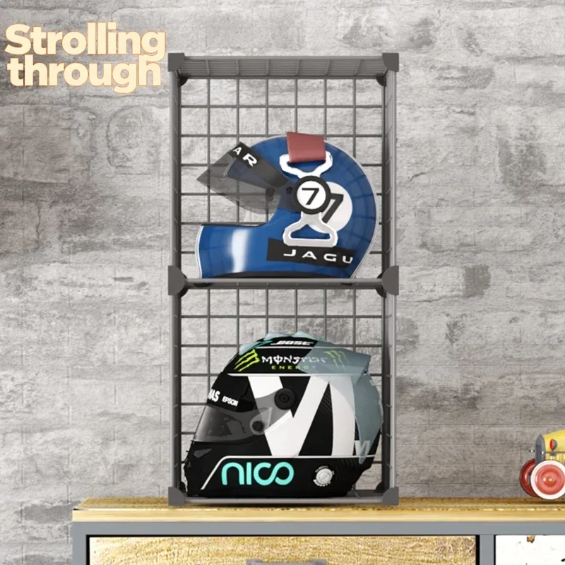 

Современная складная многофункциональная витрина-стойка для мотоциклетных шлемов с большой вместимостью, простая в установке