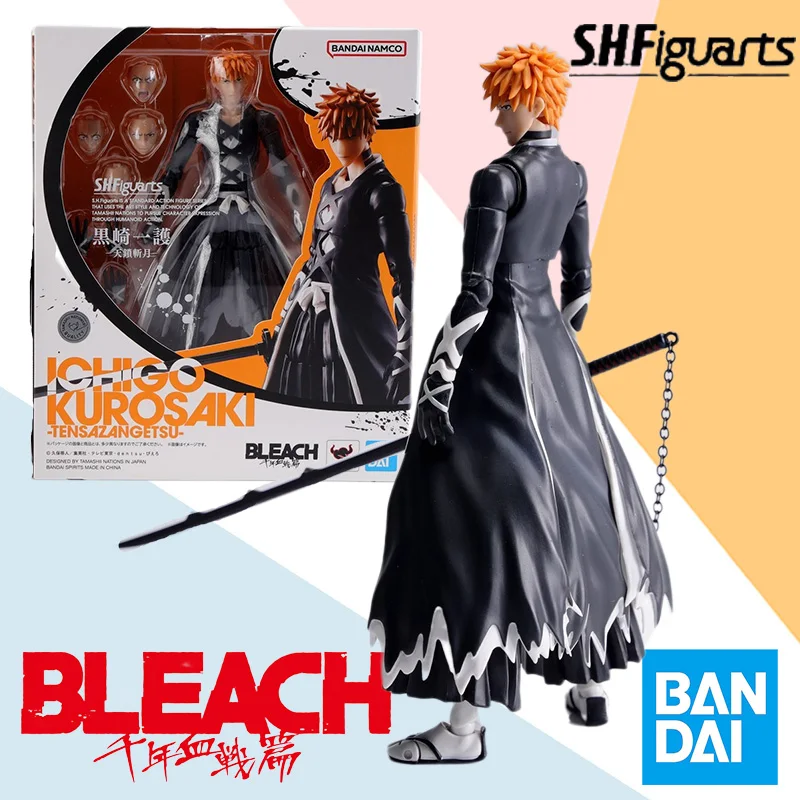 

In Stock Bandai SHF BLEACH Thousand-Year Blood War Kurosaki Ichigo TENSAZANGETSU Anime Action Figure Finished Model Kit Toy Gift