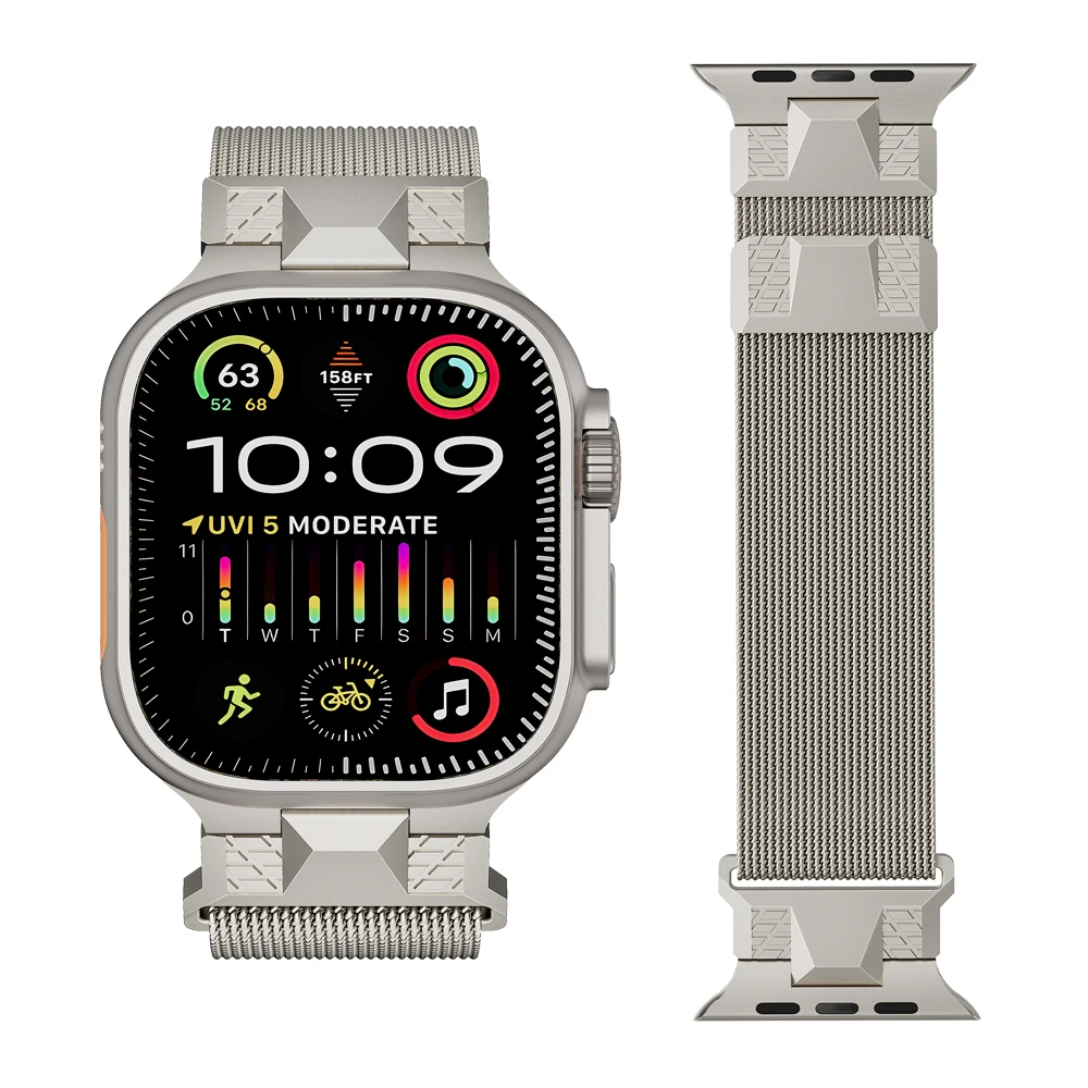 

Браслет Магнитный ультра 49 мм для Apple Watch Series Ultra2 9 8 7 6 5 4 SE, браслет из нержавеющей стали с петлей для iWatch 49 мм 45 мм 42 44 мм