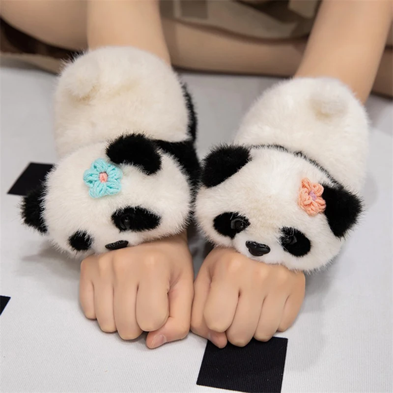 Flor panda clap círculo brinquedos tapa snap envoltório pulseira de pelúcia animal mão anel diversão pop círculos crianças presente aniversário