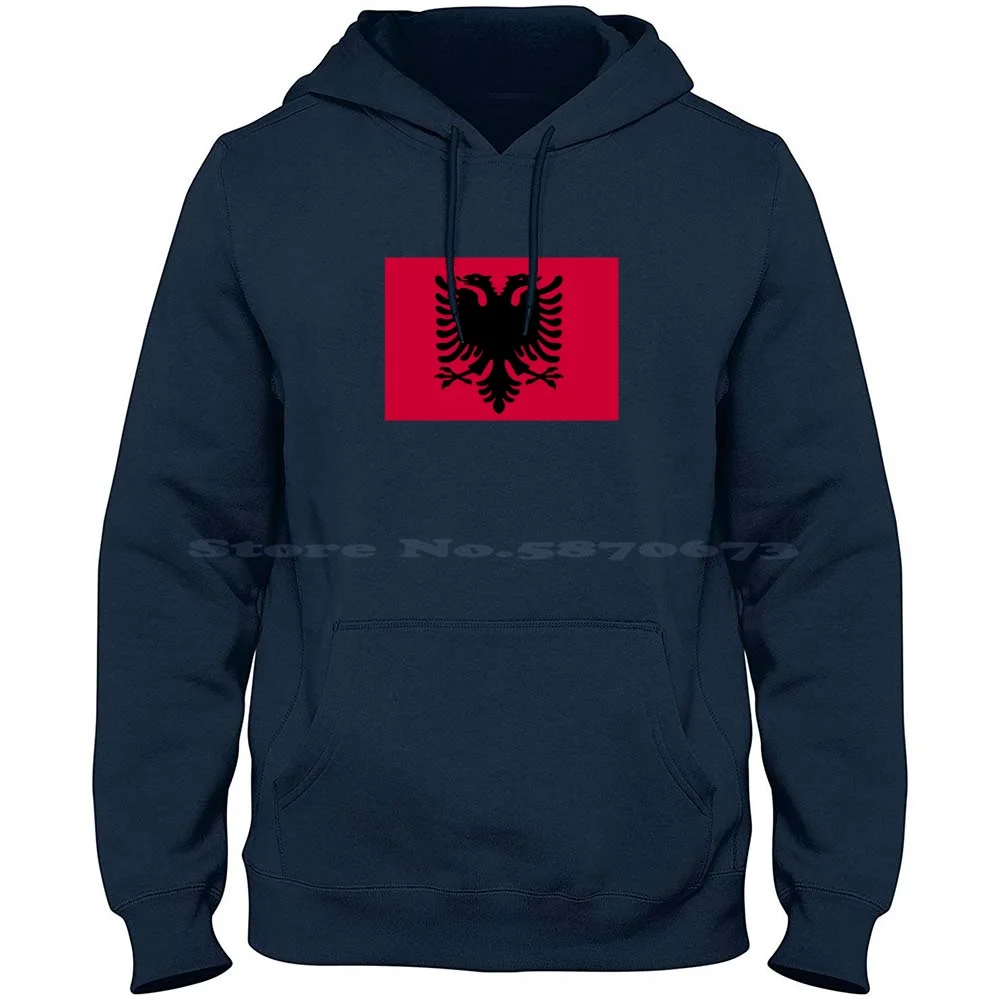 Albanian Flag 100% Cotton Hoodie Albanian Tirana Double Headed Eagle Eagles Berat