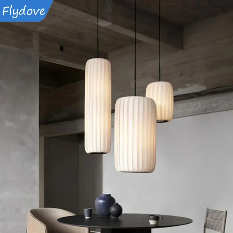 

Japanese Creative Modern Fabric Art Pendant Lamp Restaurant Hotel Bedroom Bedside LED Chandelier Indoor Lighting Decor Fixture