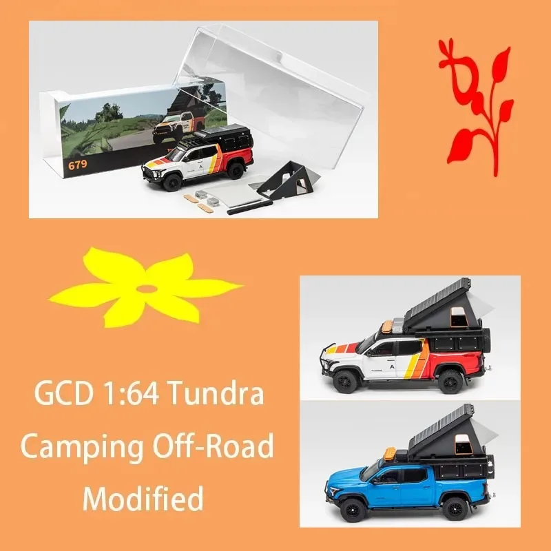 GCD 1:64 Scale Tundra Camping Off‑Road Modified Alloy Car Model Static Decoration Collectibles Gift Toys