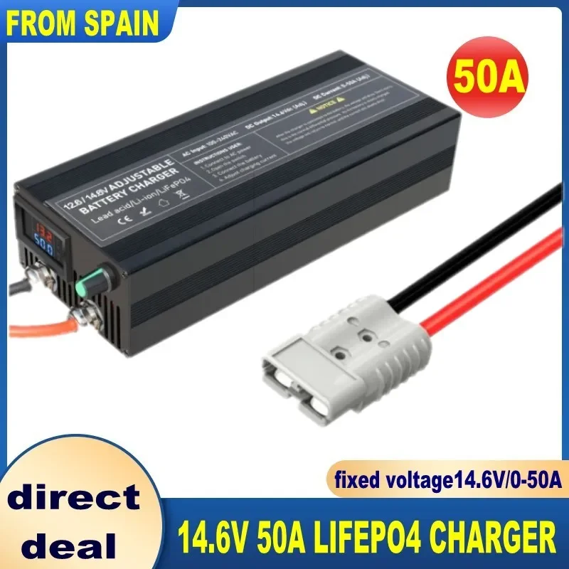 14.6V 80A 50A Battery Charger Lifepo4 Charger Current and Fixed Voltage 100V 240V Power Adapter with Display 40A 30A 20A