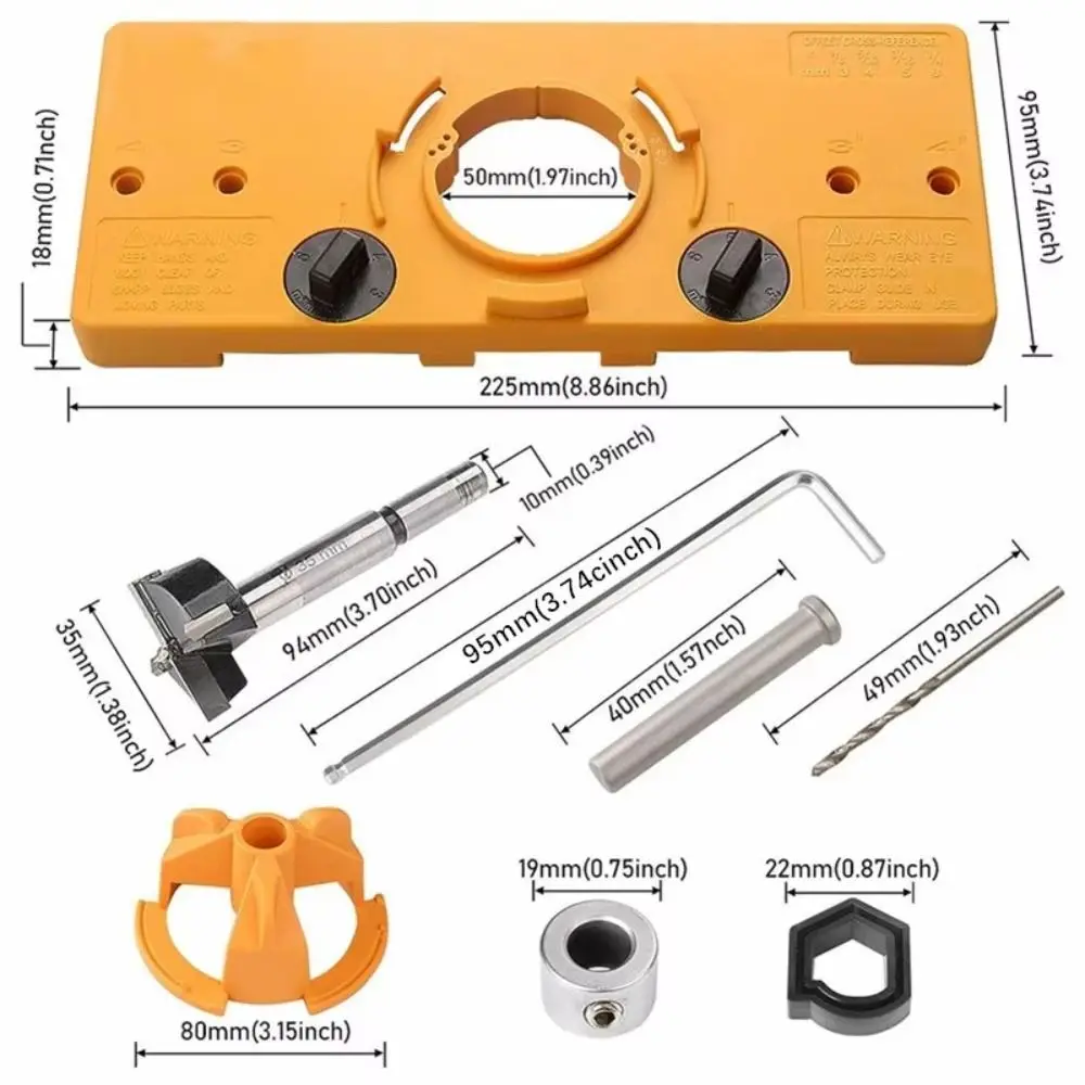 Drilling Hinge Hole Tool Kit Positioning Hinge Hole Locator Boring Guide Door Hole Template Cup Style Hinge Jig