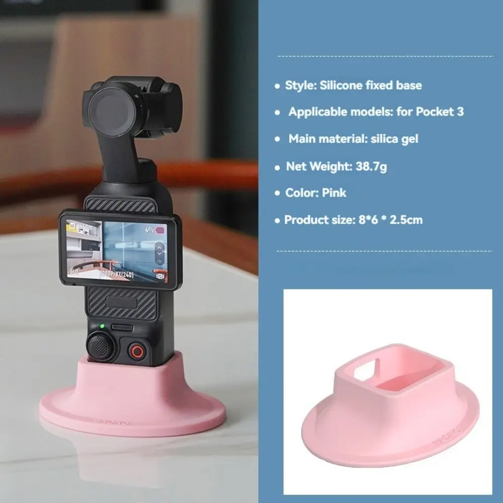 Portable Stand Holder Non-slip Silicone Fixed Extension Base Stand Charging Slot Stable Camera Accessories for DJI Osmo Pocket 3