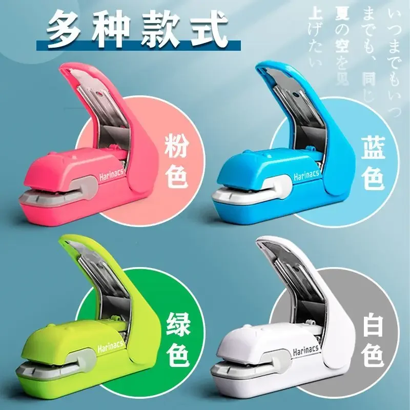 Needleless Stapler Embossed Style Hand Hold Student Safe Office Effortless Portable Mini