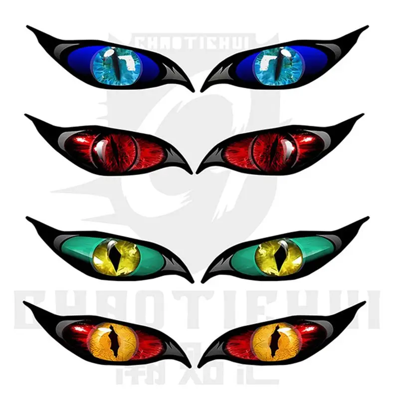 

Мультяшные аниме-периферийные наклейки серии «Око демона», персонализированные светоотражающие защищающие от царапин, водонепроницаемые солнцезащитные наклейки для автомобиля