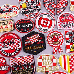 DIY Nederland Brabant embleem patch Nederland carnaval vlag geborduurde patches opstrijkbare patches voor kleding decoratie badges
