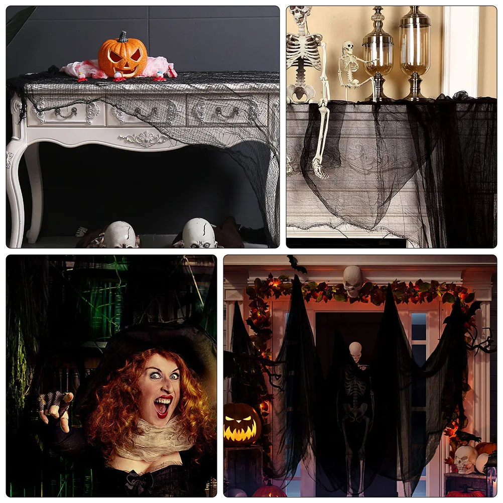 

Black Tulle Netting Decor For Indoor Outdoor Haunted House Party Backdrop Home Decor Halloween Party Decorations Halloween