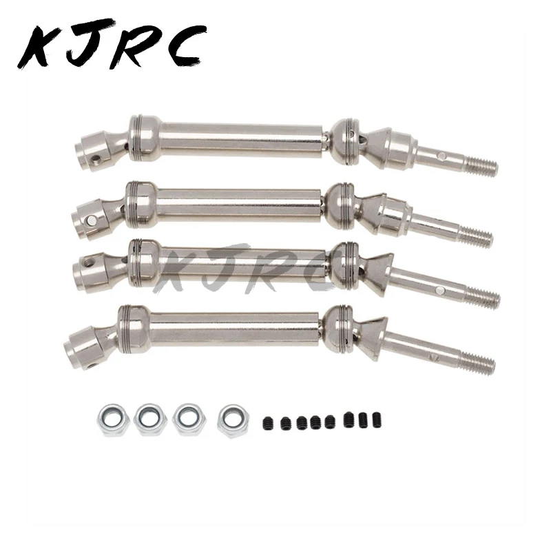 

KJRC 4Pcs Front and Rear Drive Shaft Spline CVD for 1/10 Slash Rustler Stampede VXL 4X4 4WD RC Car Upgrade Parts