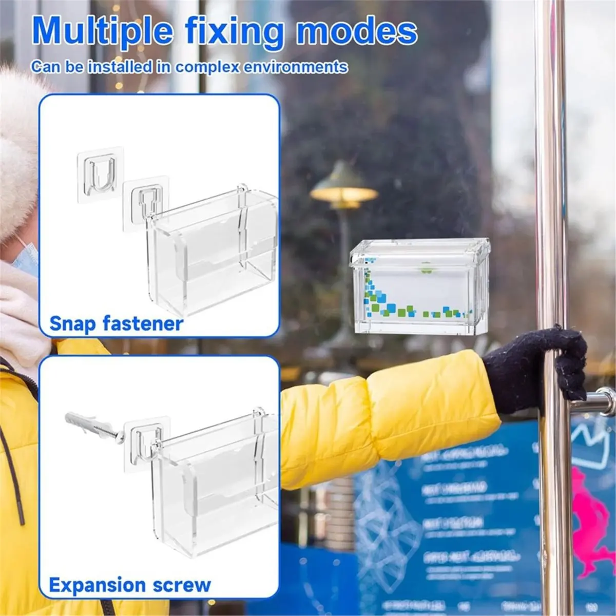 2PCS 2PCS Outdoor Business Card Holder Clear Acrylic Name Card Display Box Wall Mount Marketing Holder Case with Cover - Aliexpress Deal