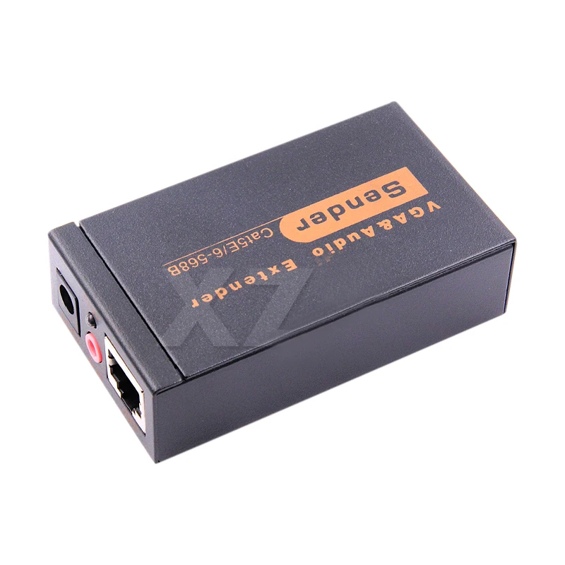 

VGA To RJ45 VGA 100M 328ft Video Audio Extender Signal Amplifier Cat5/6 1080P VGA To RJ45 Extender 100M Ethernet Transmission