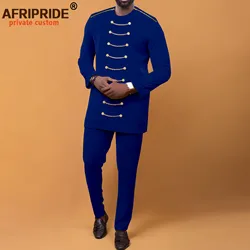 Vêtements africains pour hommes, blazer zippé et pantalon Ankara, tenue Dashiki, tenues grande taille avec JOBazin Riche, A2216033, ensemble 2 pièces