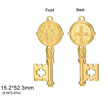 不鏽鋼聖本篤生命之鑰鑰匙圈驅魔十字架祈禱天主教吊墜鑰匙圈護身符飾品禮品 8 最佳銷售 錨形鑰匙扣 - №7