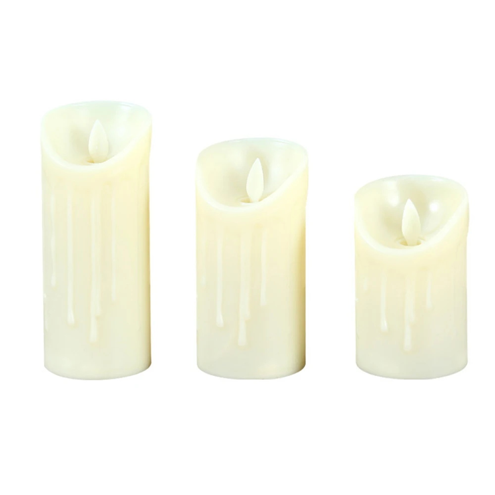 3pcs Candle Lights Flameless Candles Battery Power Operated, LED Pillar Candles (Battery not include)