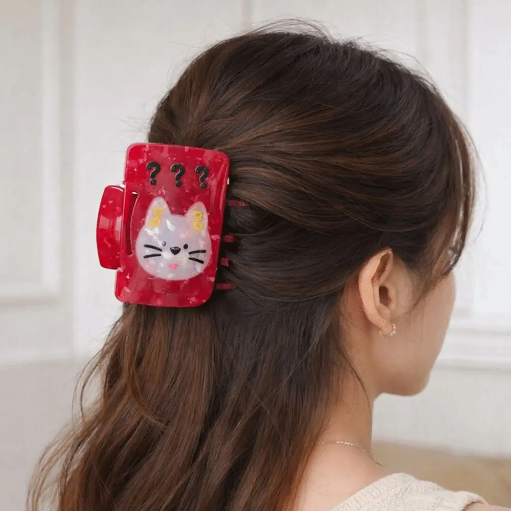 

Funny Rabbit Bear Acetate Hair Claw Puppy Headwear Cartoon Animal Hair Clip Hair Accessories Creative Geometry Shark Clip Female