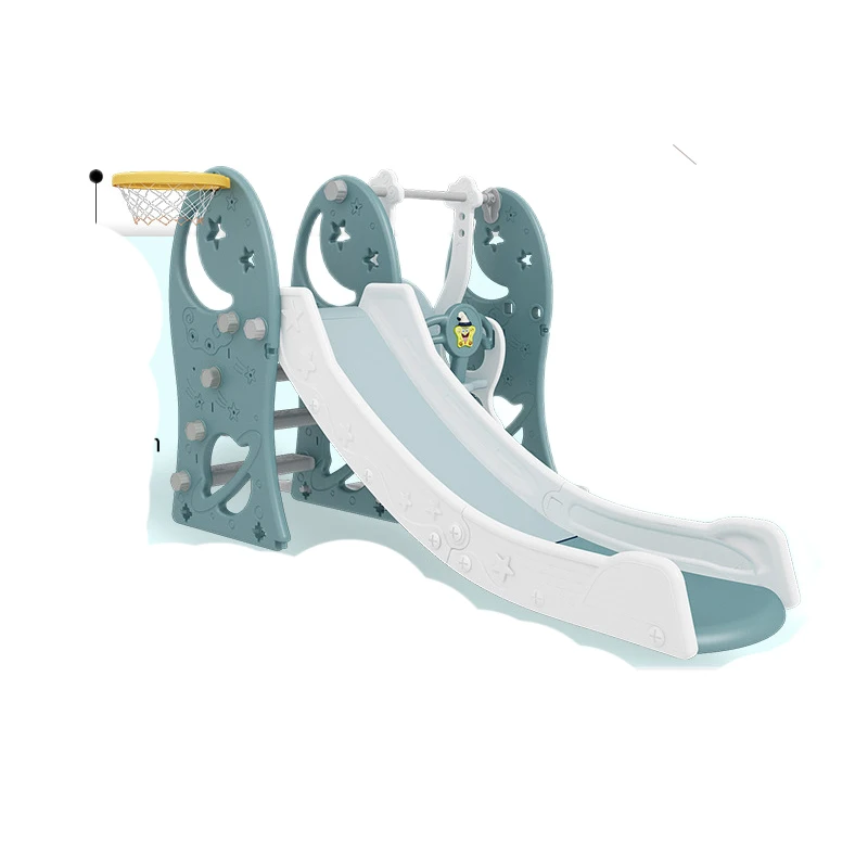 Jogos funcionais de jardim de infância, conjunto interno de brinquedos de plástico para crianças, escorregador e balanço, playground interno