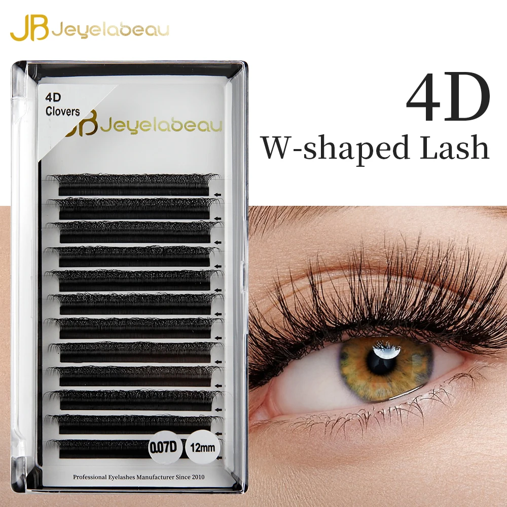 Superweiche 4D W-Form Wimpern Clover Bloom Handgefertigte Volumen-Wimpernfächer W-Wimpernverlängerungen Natürliche Einzelwimpern – Detail 6