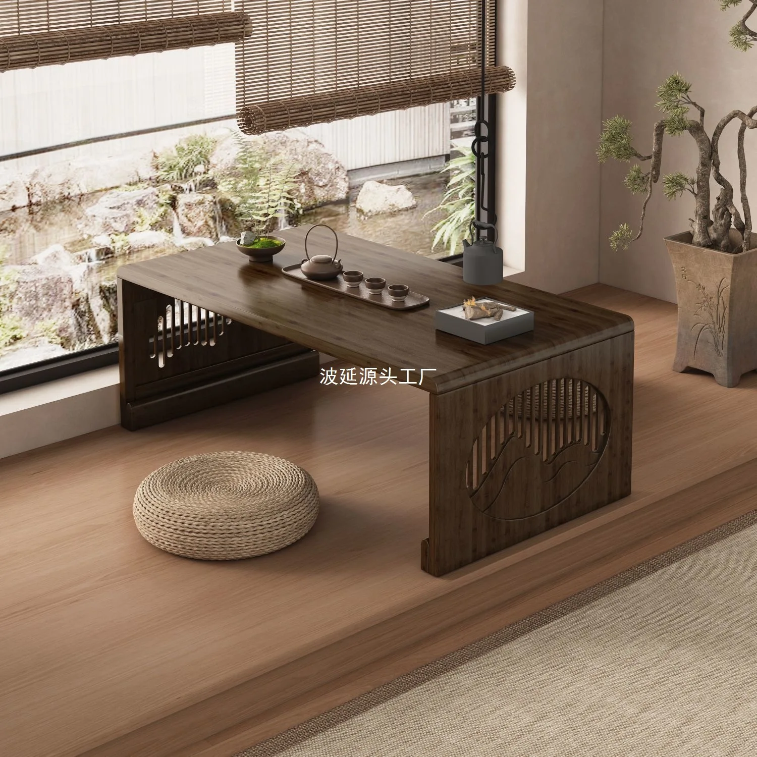 For New Chinese bay window light luxury small table kang  tatami tea  folding kang  window sill coffee